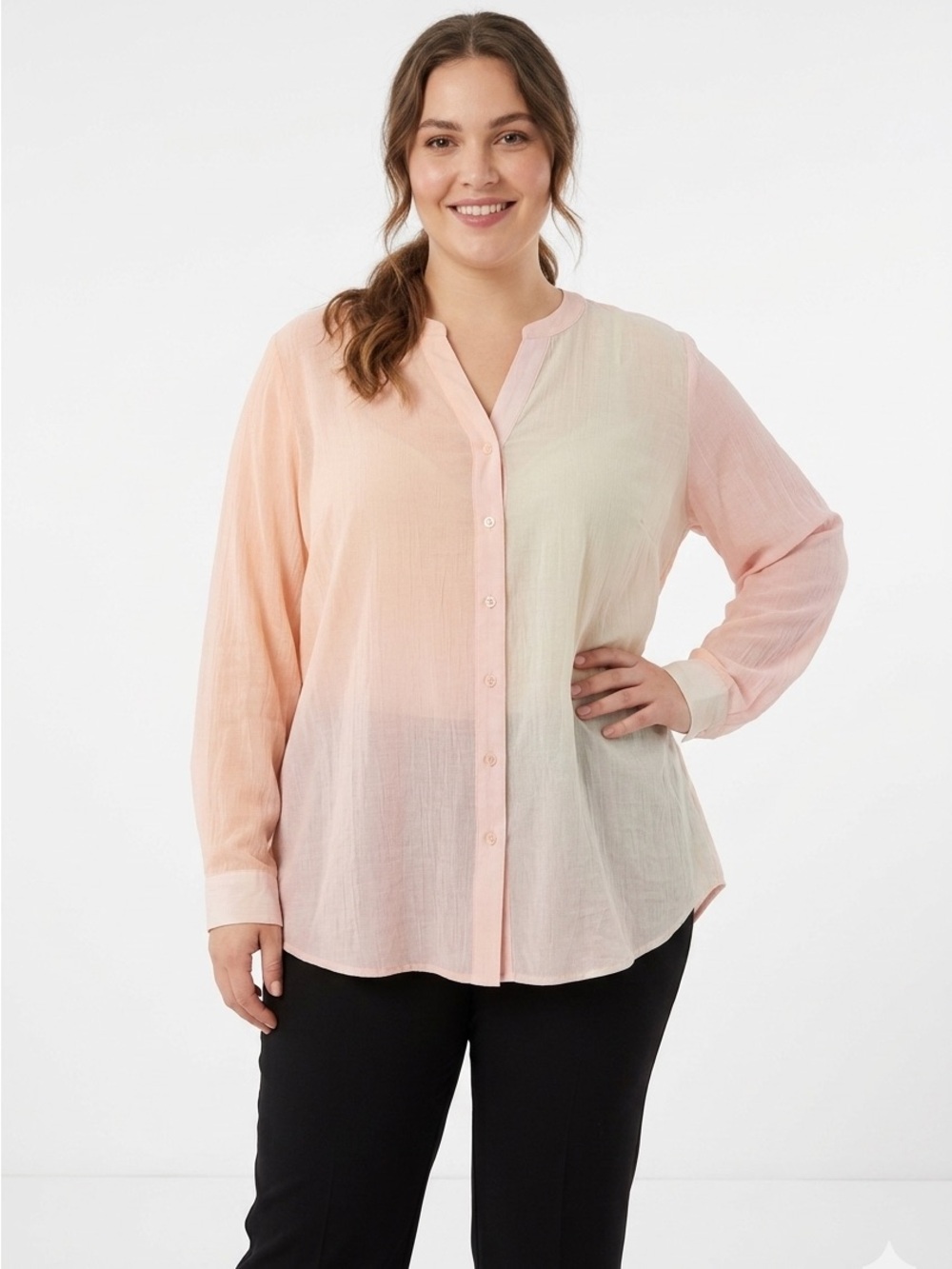Pennington’s “In Every Story” Plus Size “X” (12/14) Peach Coloured Dressy Blouse